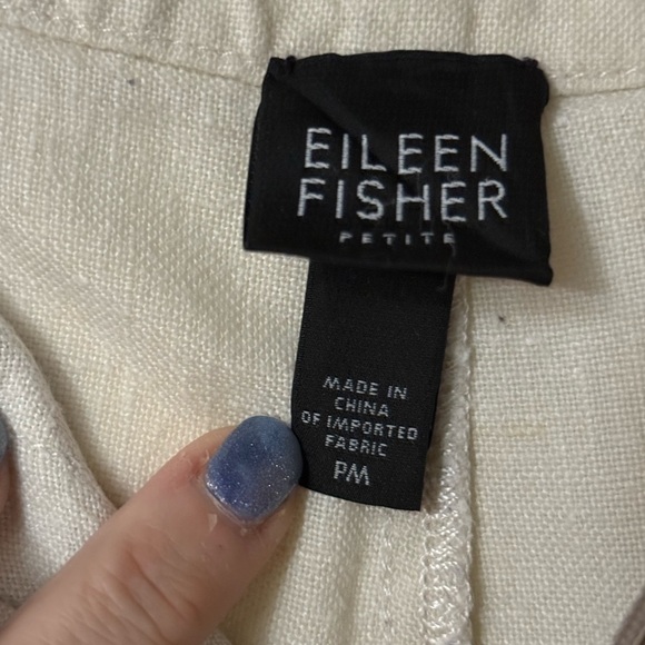 Eileen Fisher Off-White Pants, size PM (medium petite?), 100% Irish linen - Picture 8 of 9